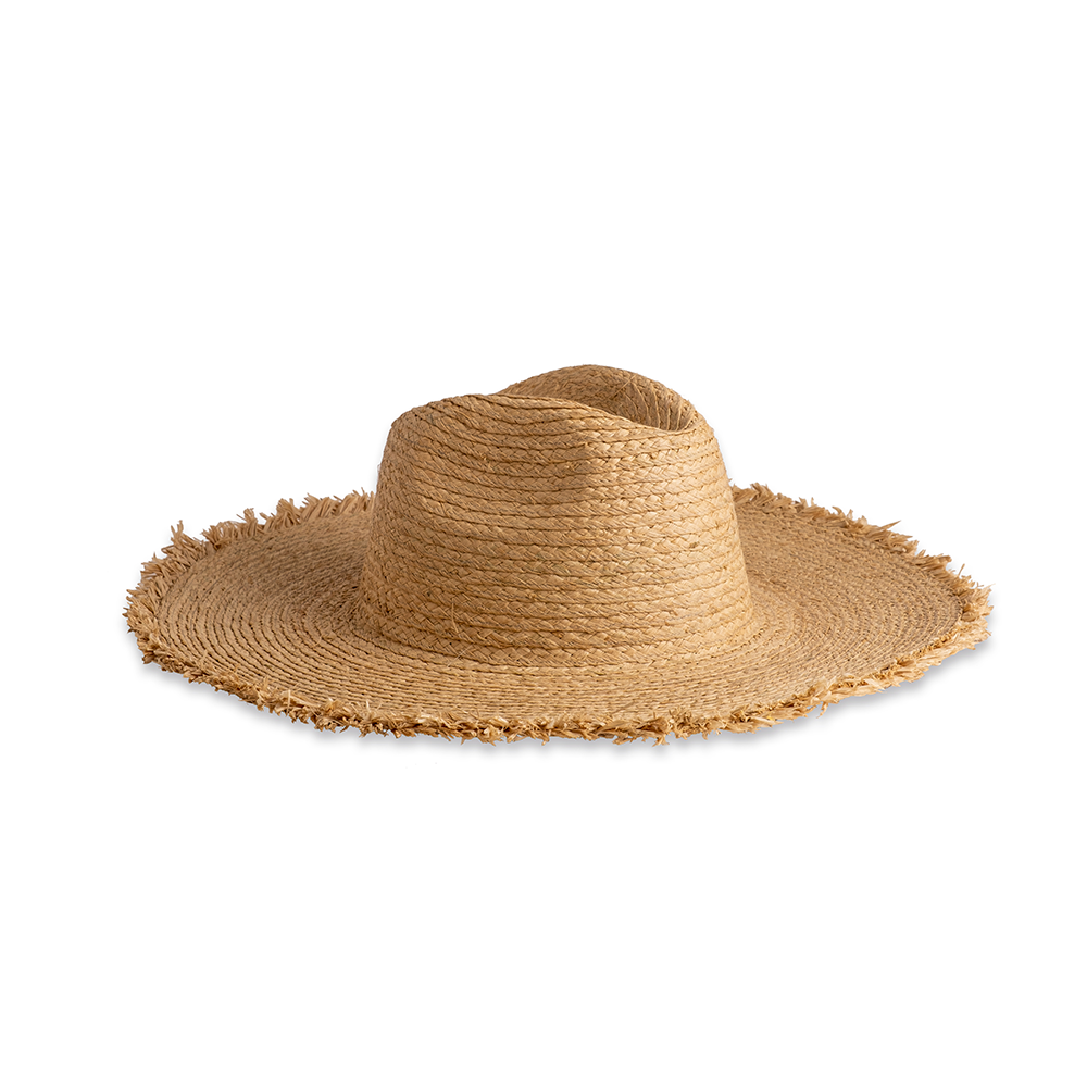 SOMBRERO RAFFIA TOYO CON FLECO COPA FEDORA