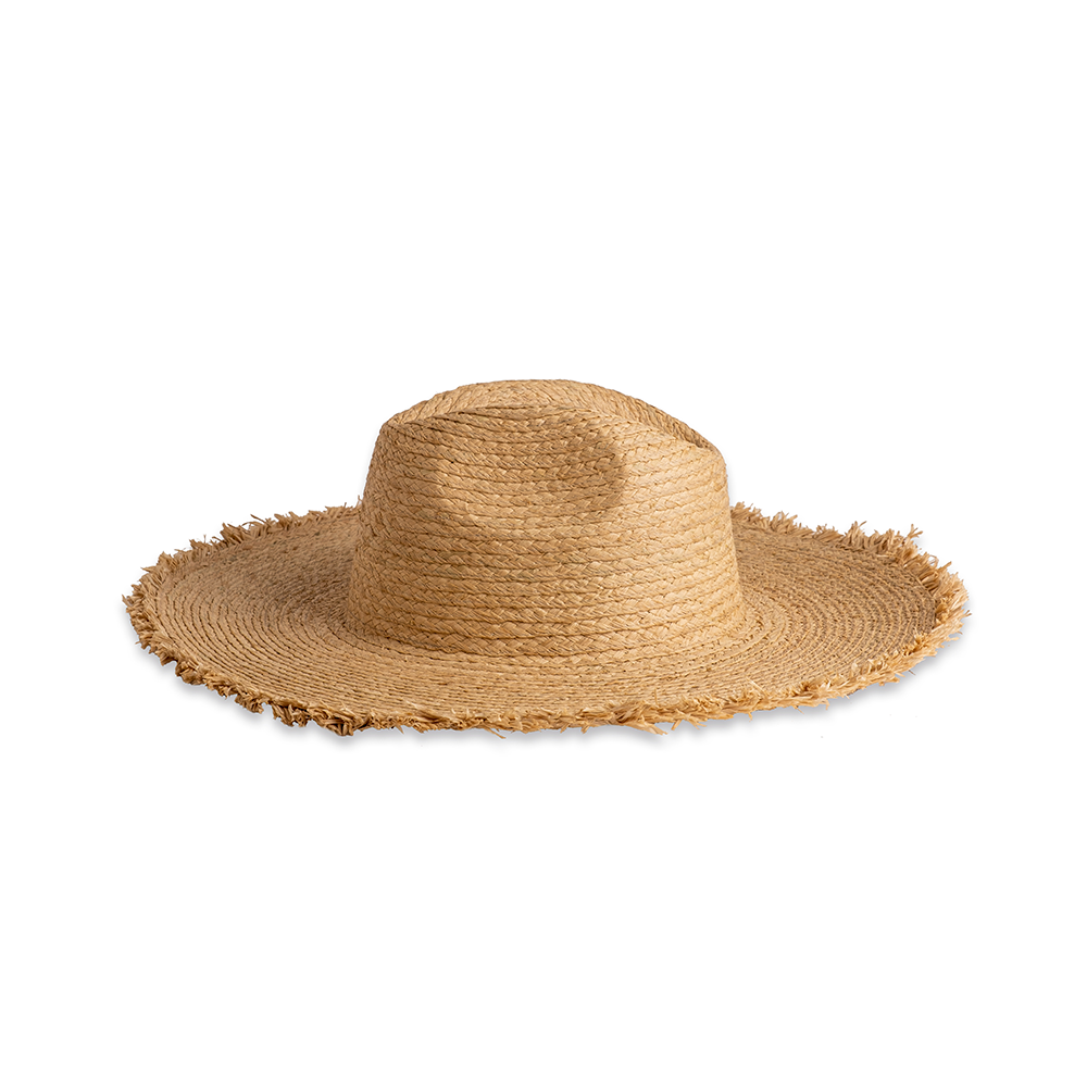 SOMBRERO RAFFIA TOYO CON FLECO COPA FEDORA