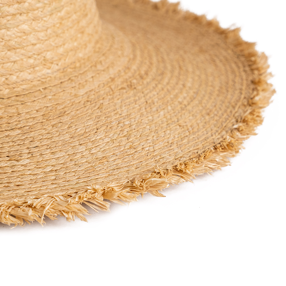 SOMBRERO RAFFIA TOYO CON FLECO COPA FEDORA