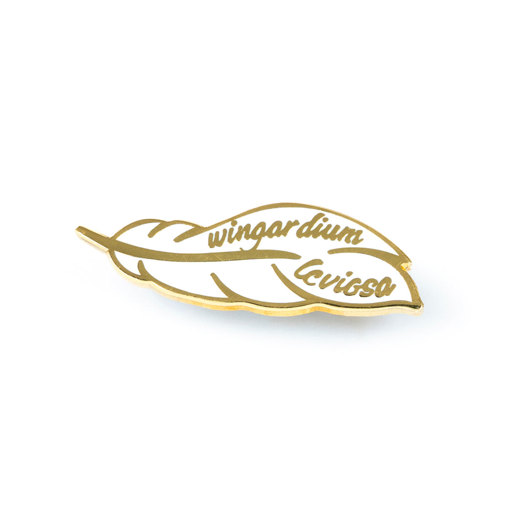 BROCHE TIPO ALFILER PLUMA DORADO