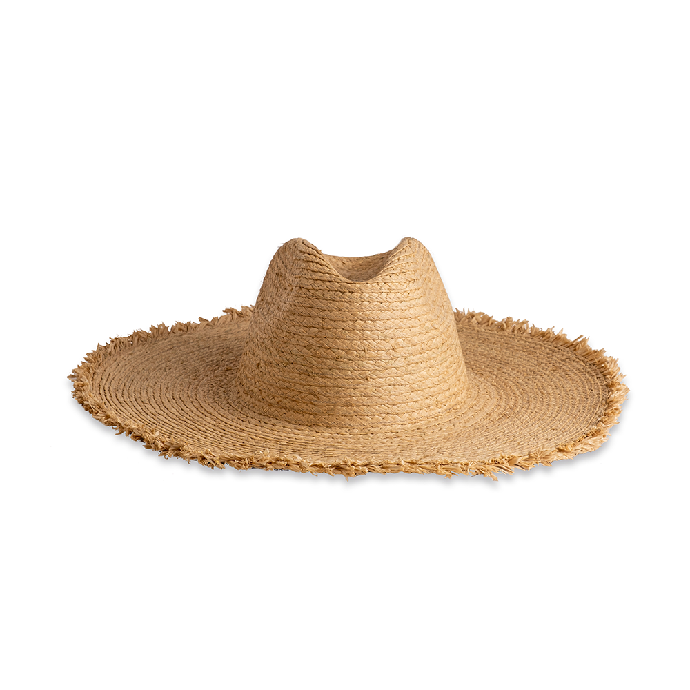 SOMBRERO RAFFIA TOYO CON FLECO COPA FEDORA