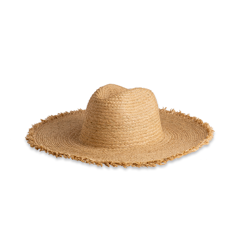 SOMBRERO RAFFIA TOYO CON FLECO COPA FEDORA